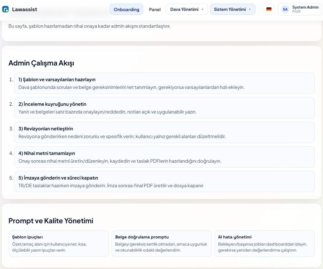Admin Nasıl Kullanılır